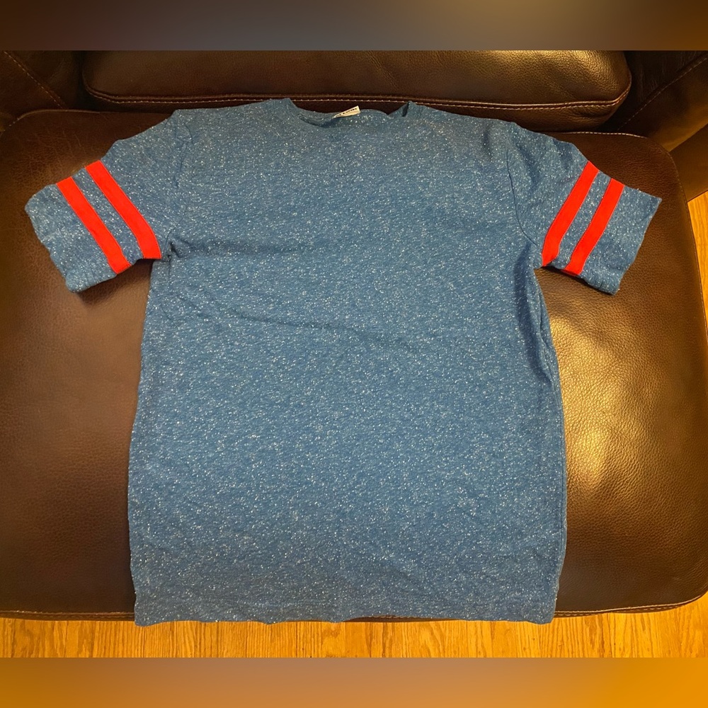Kids Link Size Small Blue/White with Red Varsity Stripes T-Shirt!
